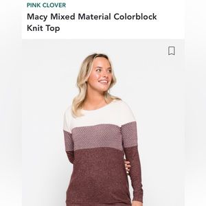 Papermoon Macy Mixed Material Knit Top- Size Large